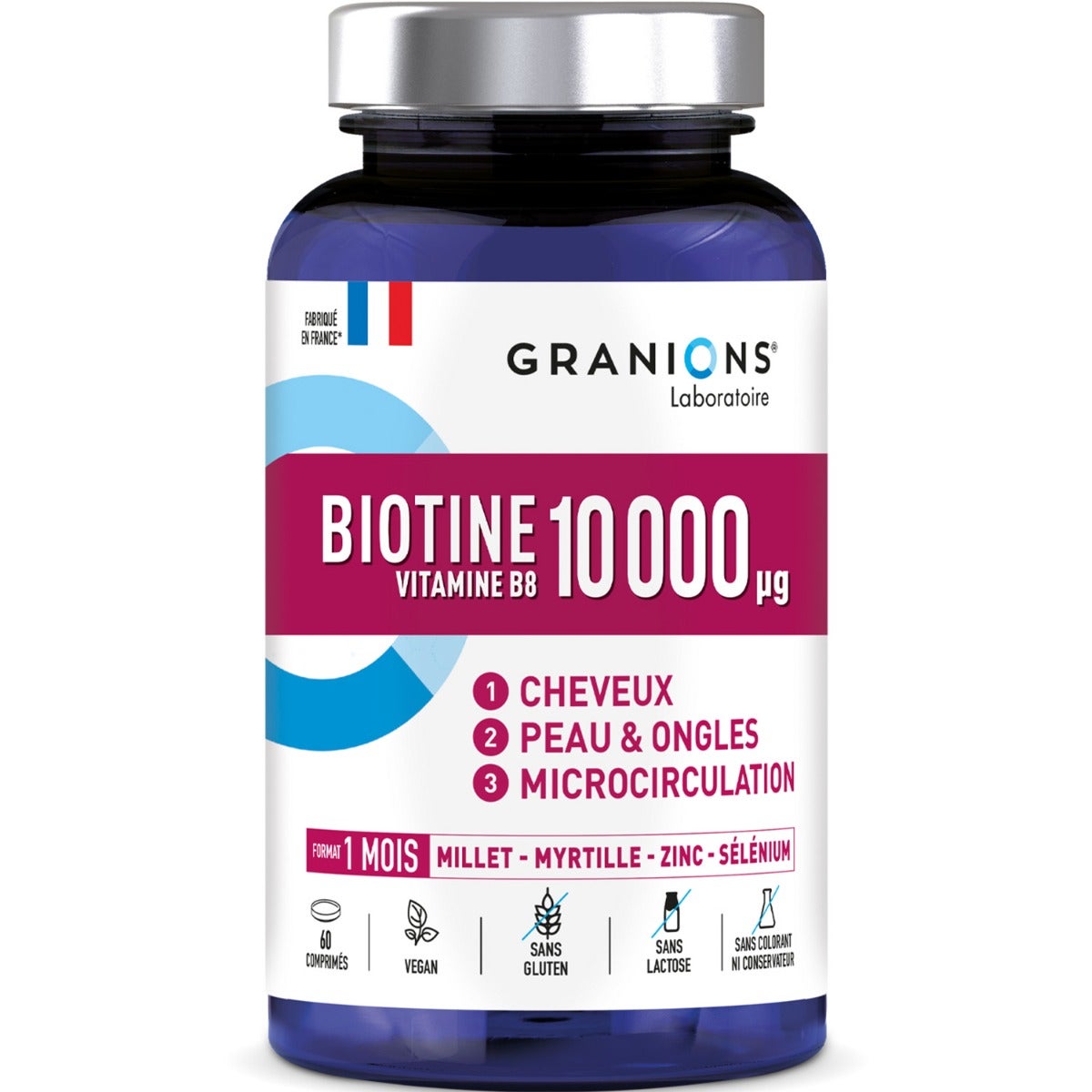 Granions Biotine 10 000 Μg 60 Comprimés - Image 2