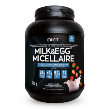 Milk&Egg Micellaire - Protéines - Maintien masse musculaire - Saveur fraise - EAFIT 