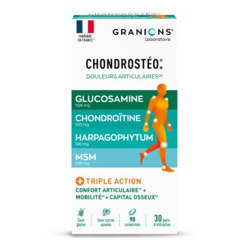 Granions Chondrostéo - Protège et répare vos articulations - 100 % naturel - Scientifiquement testé - Glucosamine et chondroitine