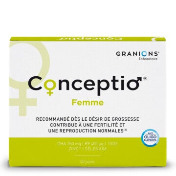 Conceptio Femme
Recommandé dès le désir de grossesse contribue à une fertilité et une reproduction normales