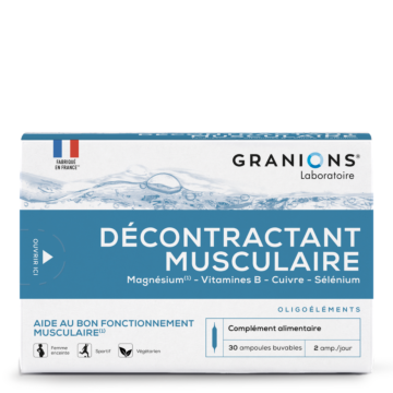 Granions décontractant musculaire 
Aide au bon fonctionnement musculaire