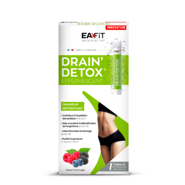 EAFIT Drain Detox Effervescent - 30 comprimés - Détoxifie, Oxyde les graisses, draine et purifie. 100 % naturel. Vegan EAFIT Drain Detox Effervescent - 30 comprimés - Détoxifie, Oxyde les graisses, draine et purifie. 100 % naturel. Vegan