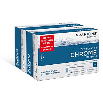 DUO GRANIONS de Chrome 200 μg/j en promo. Stop aux pulsions sucrées !