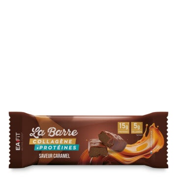 Barre Protéinée Collagène Caramel – 15g Protéines & 5g Collagène