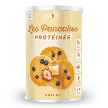 EAFIT Pancakes Protéinés - 400 g - 16 g de protéines pour 3 pancakes - 10 services de 3 pancakes - Idéal au petit déjeuner pour prendre du muscle ou maintenir sa ligne - face