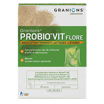 Granions Probio'vit Flore 30 gélules : renforcez vos défenses immunitaires à la source ! Granions Probio'vit Flore 30 gélules : renforcez vos défenses immunitaires à la source !
