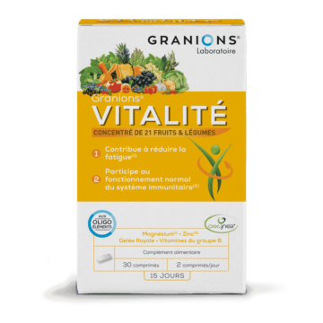 Granions Vitalité
Concentré de 21 fruits et légumes