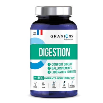 Complément alimentaire digestion, avec charbon actif végétal + Fenouil + Calcium 