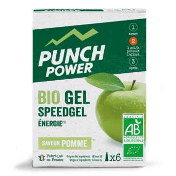 Punch Power - Bio Gel SpeedGel - Gel énergétique - Saveur Pomme - Etuit de 6