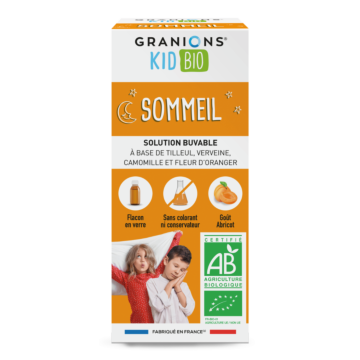 Granions Kid Bio Sommeil favorise la relaxation de votre enfant pour un sommeil naturel et réparateur