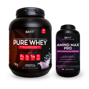 PACK 100%, Pure whey et amino max pro