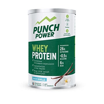 Punch Power Whey Protéin 350 G - Saveur Vanille - Récupération et Croissance Musculaire
