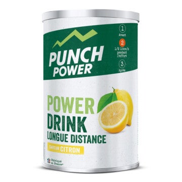 Punch Power Boisson Energétique Biodrink Longue Distance 500 g - Saveur Citron - Pour un apport énergétique maximal pendant les efforts de longue durée - Face