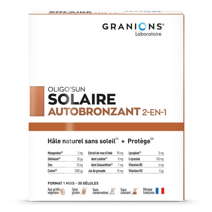 Oligo'Sun - Solaire - Autobronzant 2-en-1 - Hâle naturel sans soleil + Protège Oligo'Sun - Solaire - Autobronzant 2-en-1 - Hâle naturel sans soleil + Protège