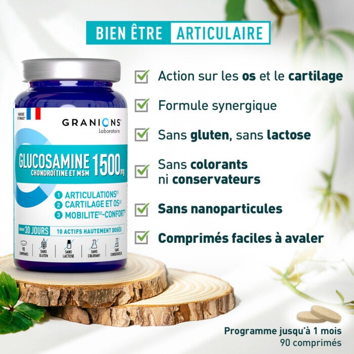 Complément Solgar Glucosamine Chondroïtine MSM Acide Hyaluronique - 60 Comprimés