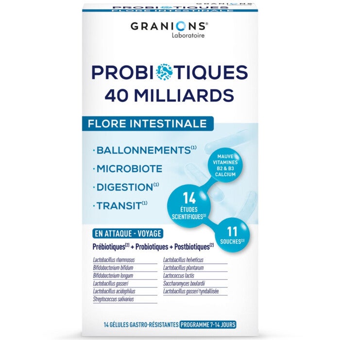 Granions - Probiotiques 40 milliards - Flore Intestinale 