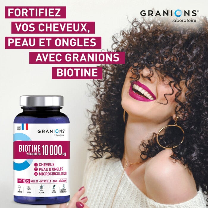 Biotine 10 000 Mcg Kenofor - Force Max Pour Cheveux, Peau, Ongles - Capsules, Naturel