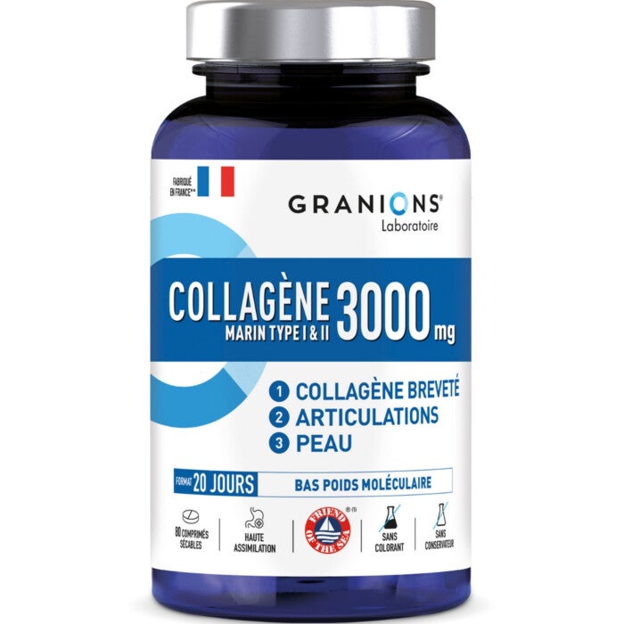 Collagène marin en comprimés de type 1 & 2 3000mg