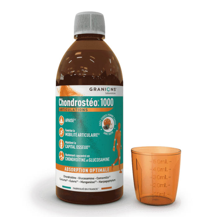 Chondrostéo 1000 - Solution Buvable 500 ml - Apaise et répare vos articulations - Aide à lutter naturellement contre l'arthrose