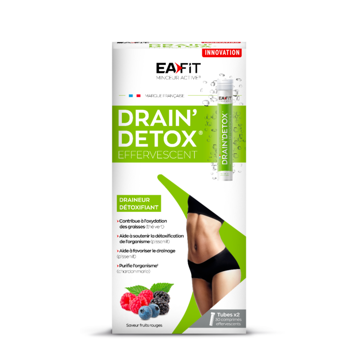 EAFIT Drain Detox Effervescent - 30 comprimés - Détoxifie, Oxyde les graisses, draine et purifie. 100 % naturel. Vegan EAFIT Drain Detox Effervescent - 30 comprimés - Détoxifie, Oxyde les graisses, draine et purifie. 100 % naturel. Vegan