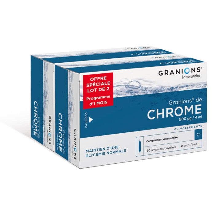 DUO GRANIONS de Chrome 200 μg/j en promo. Stop aux pulsions sucrées !