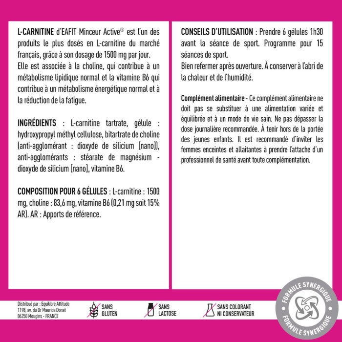l carnitine eafit Eafit Active Slimness L Carnitine 90 Capsules main image 1