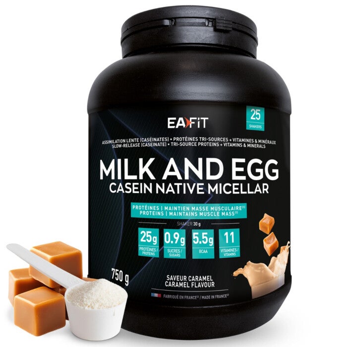 Milk&Egg - Protéines - Maintien musculaire - Saveur caramel -EAFIT
