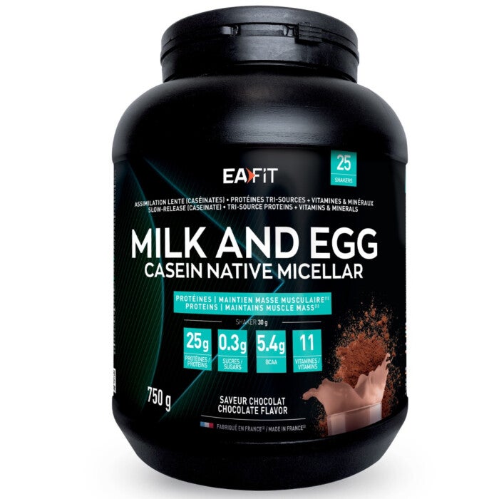 Milk and Egg - Protéines - Maintien musculaire 750g saveur chocolat Milk and Egg - Protéines - Maintien musculaire 750g saveur chocolat