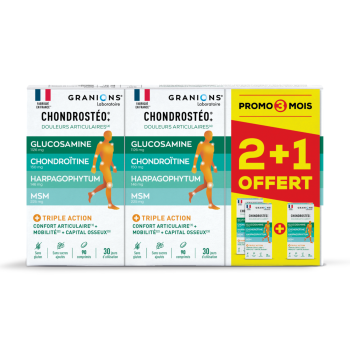 Lot de 3 chondrostéo 90 comprimés