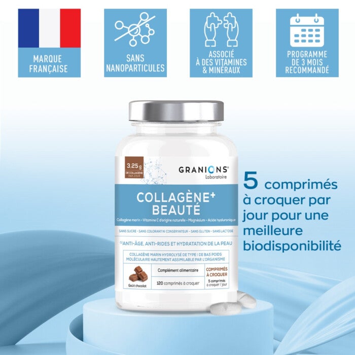 Collagène + Acide Hyaluronique AGOCAP - 2x120 Comprimés - Anti-âge - Validité 05/2028