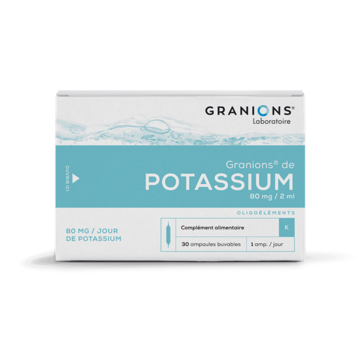 Granions de Potassium
80mg/jour de potassium Granions de Potassium
80mg/jour de potassium