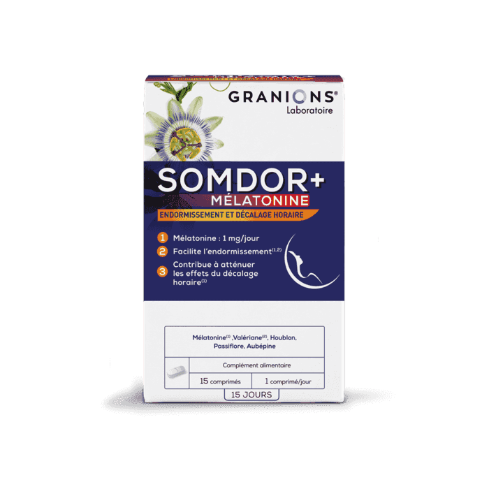 Granions Somdor Mélatonine
Endormissement et décalage horaire