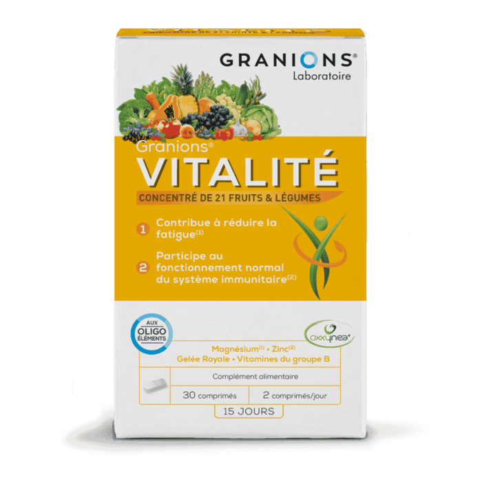 Granions Vitalité
Concentré de 21 fruits et légumes Granions Vitalité
Concentré de 21 fruits et légumes
