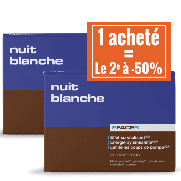 Lot de 2 Nuit Blanche 2Faces à -25 % de réduction. Pour être en forme jusqu'au bout de la nuit !
