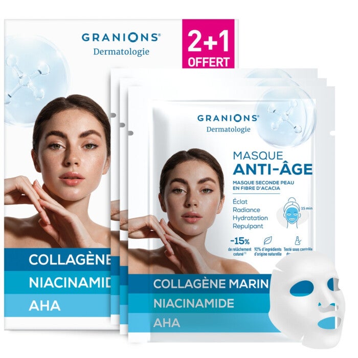 Anti-âge masques éclat 2+1 offert Anti-âge masques éclat 2+1 offert