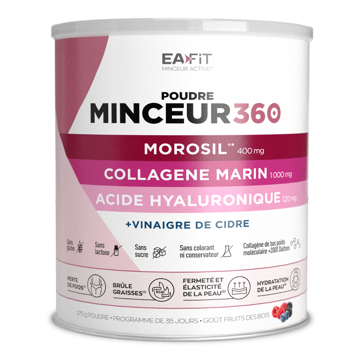 Poudre Morosil, Vinaigre de Cidre, Collag&egrave;ne & Acide Hyaluronique Minceur 360