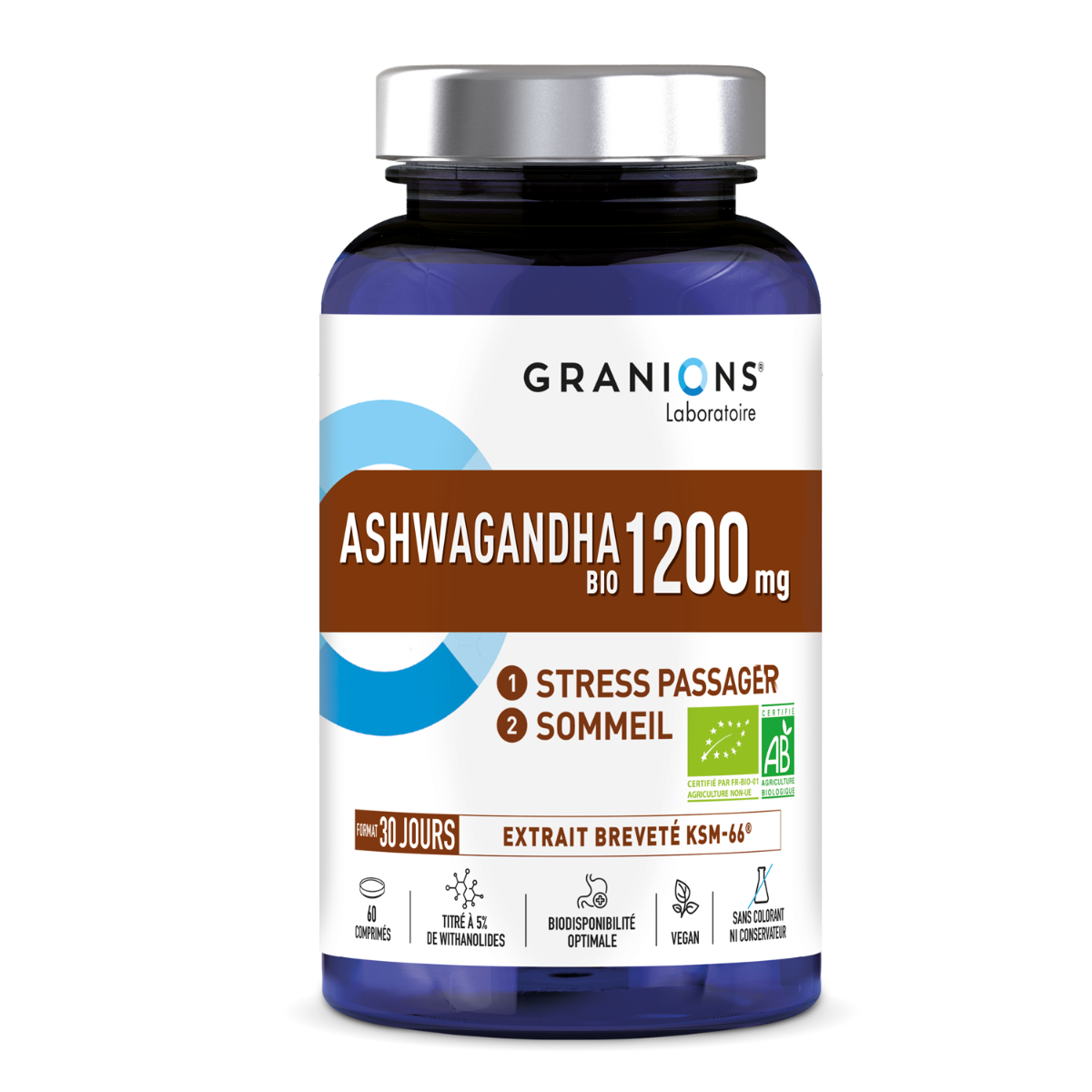 Ashwagandha Bio 1200 mg - 60 comprimés