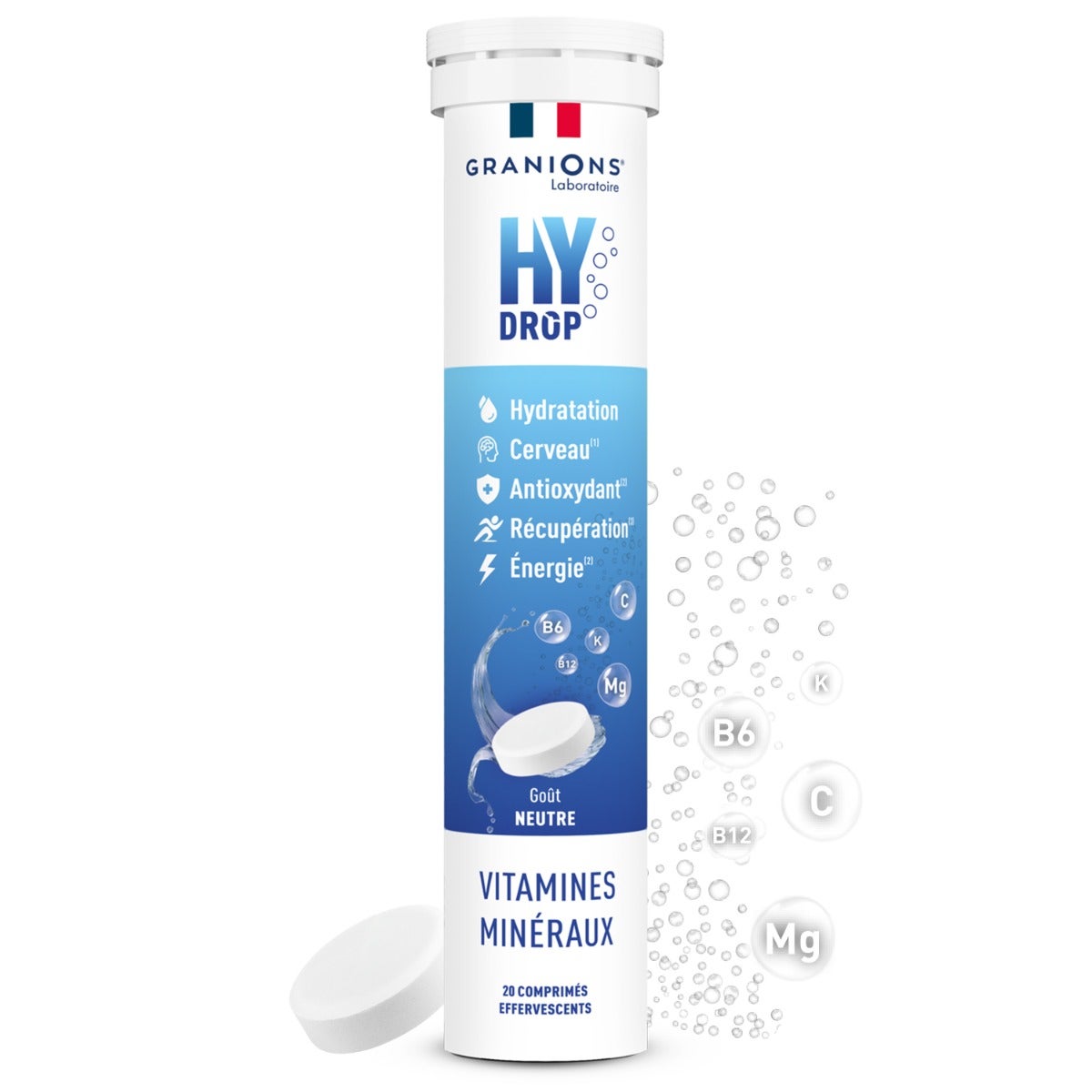 Granions Pastille Hydratation Électrolytes Hydrop - Neutre Comprimés Effervescents 20 Pc(S) Enfants - Image 3