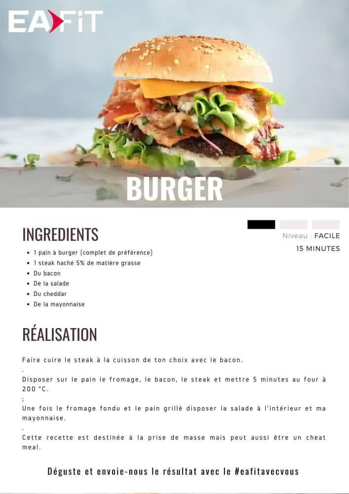 Une recette de burger pour la prise de masse