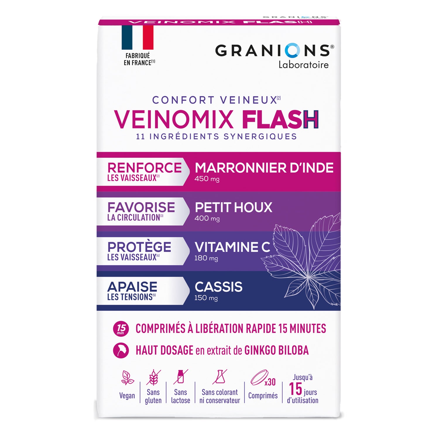 Veinomix Flash 1200 mg - 30 comprim&eacute;s